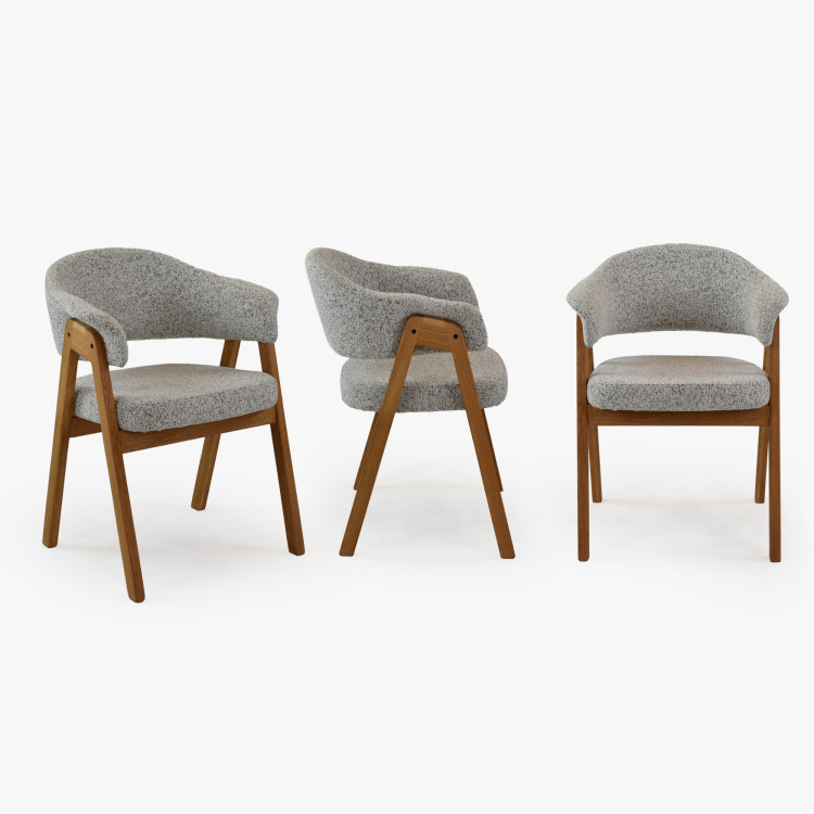 Modern karfás szék, szürke