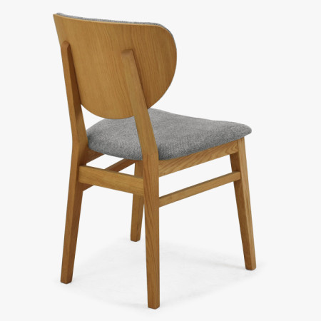 Tölgy étkezőszék kárpitozott ülőrésszel - szürke easy clean szövet