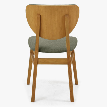 Tölgy étkezőszék kárpitozott ülőfelülettel - zöld easy clean szövet
