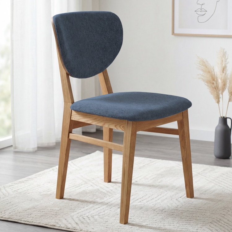 Tölgy étkezőszék kárpitozott ülőrésszel - antracit easy clean szövet