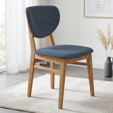 Tölgy étkezőszék kárpitozott ülőrésszel - antracit easy clean szövet