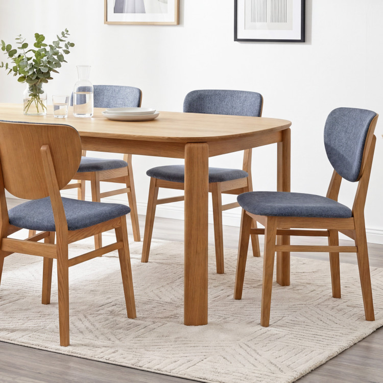 Tölgy étkezőszék kárpitozott ülőrésszel - antracit easy clean szövet