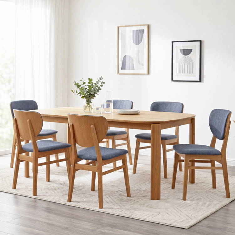 Tölgy étkezőszék kárpitozott ülőrésszel - antracit easy clean szövet