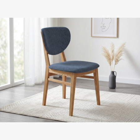 Tölgy étkezőszék kárpitozott ülőrésszel - antracit easy clean szövet