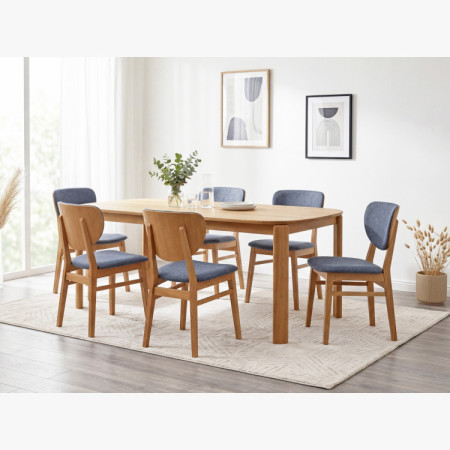 Tölgy étkezőszék kárpitozott ülőrésszel - antracit easy clean szövet