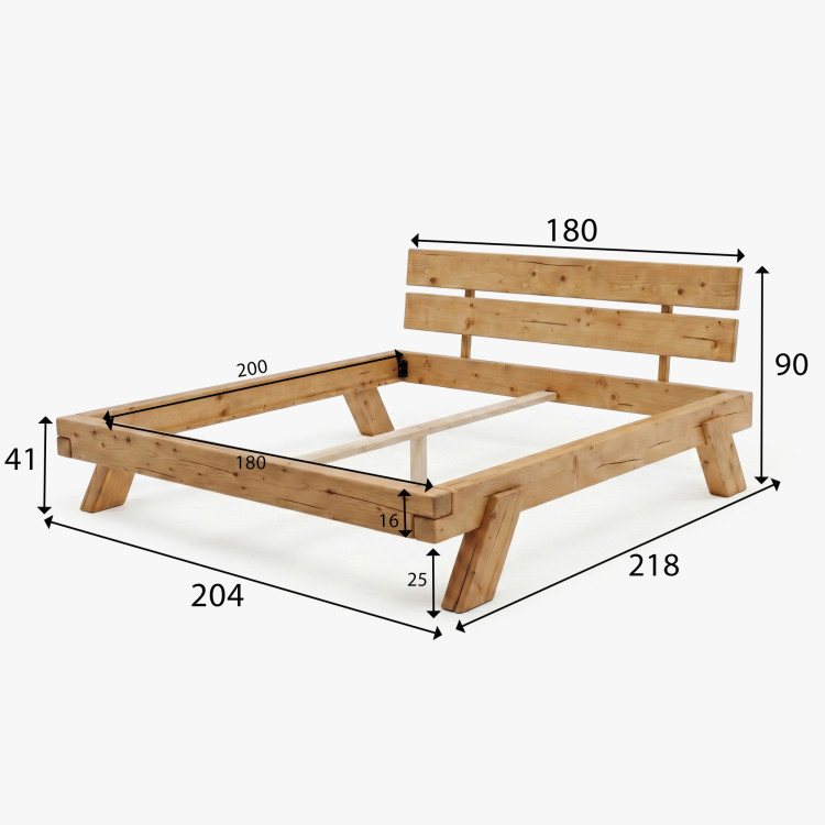 Tömör fenyő ágy 180 × 200 cm - Lienka