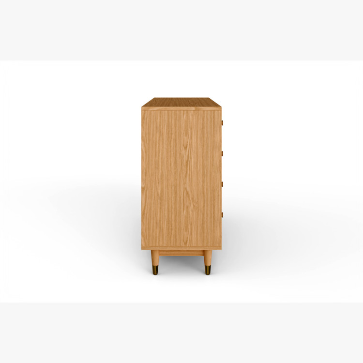 Tölgy komód 167,5 cm fiókokkal és ajtókkal – olajviasz, halk záródás