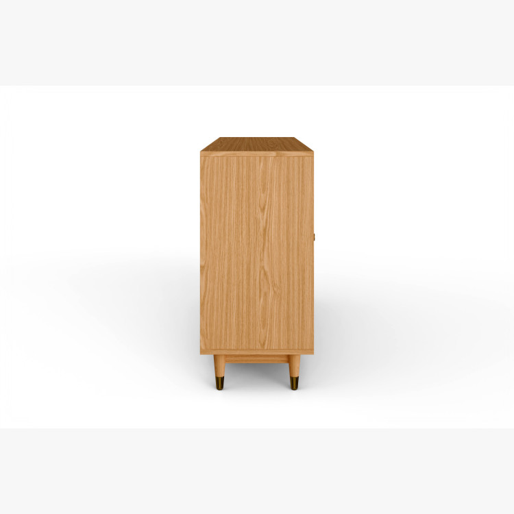 Tömör tölgy Jessica komód 190 cm halszálkamintás marással