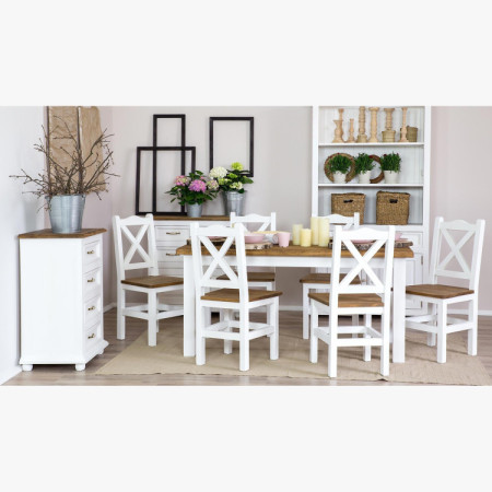 Provanszi szék Fehér patina - barna