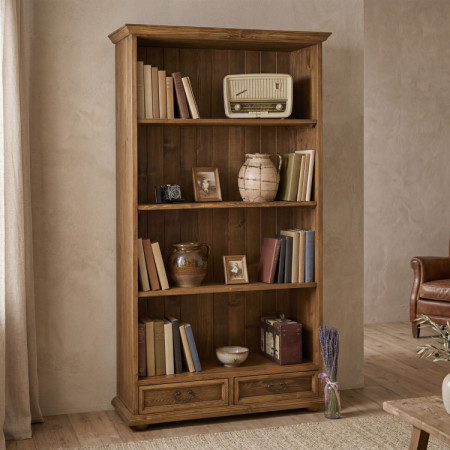 Könyvespolc rusztikus stílusban