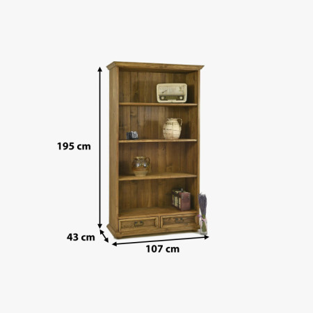 Könyvespolc rusztikus stílusban