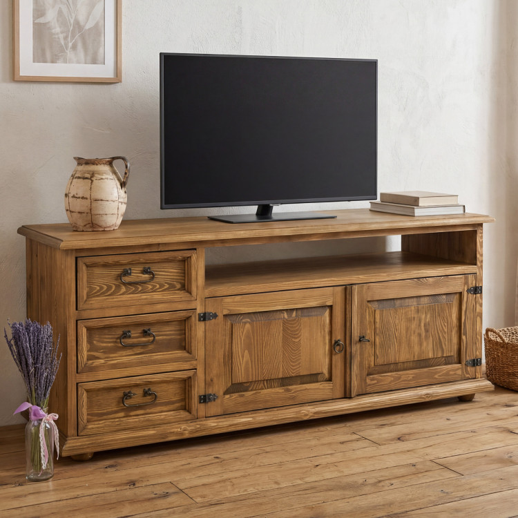 Paraszti tv komód tömörfából típus 107