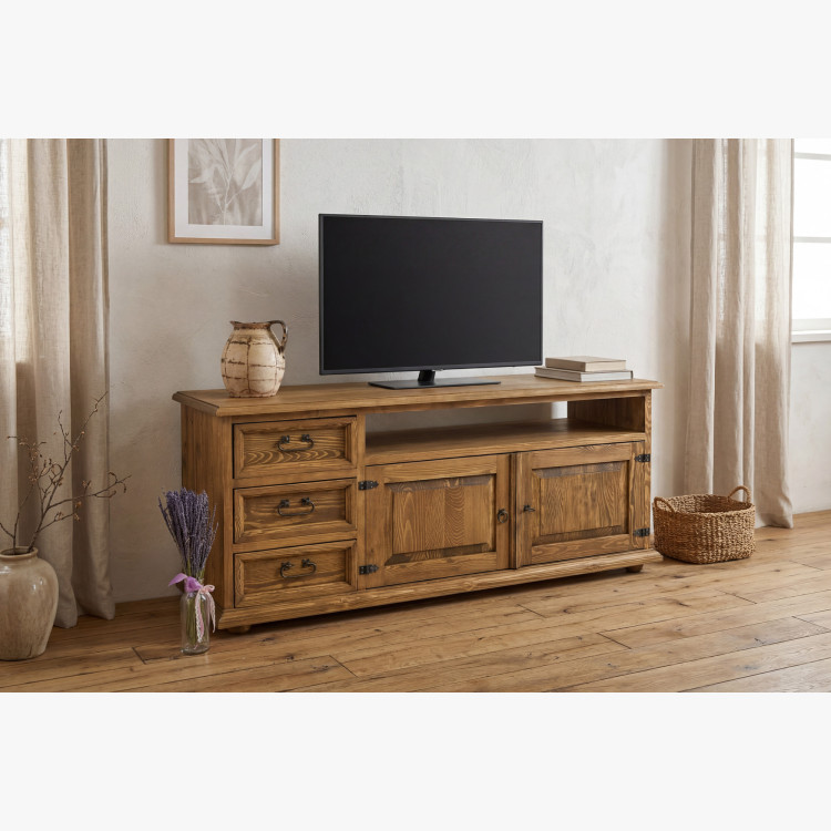 Paraszti tv komód tömörfából típus 107