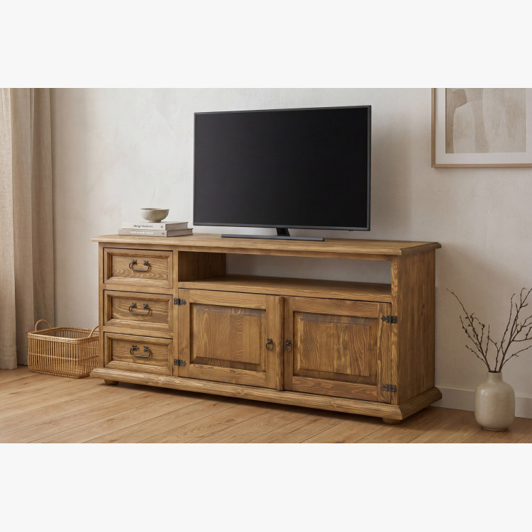 Paraszti tv komód tömörfából típus 107