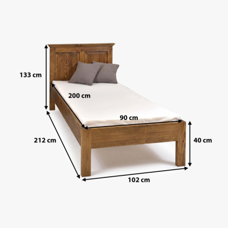 Egyszemélyes ágy rusztikus 90 x 200 cm