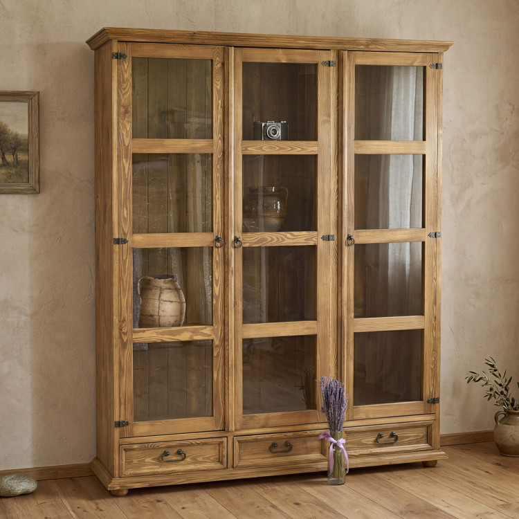 Nagy rusztikus étkező vitrin