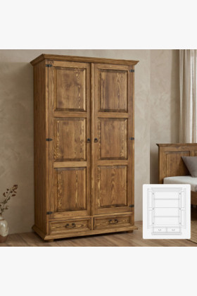 Rusztikus gardróbszekrény - Polcos