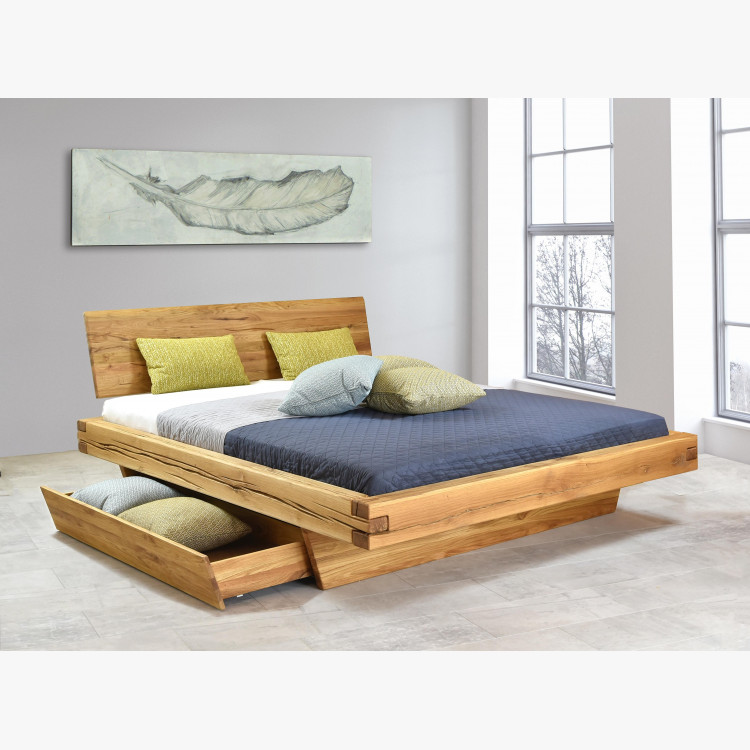Tölgyfa ágy, természetes tömörfa, Matus 180 x 200 cm  - 5