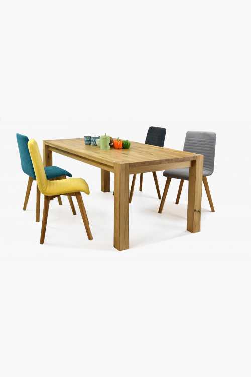 Tömörfa asztal székekkel 140 x 90 cm, Tölgy , Ebédlőszettek