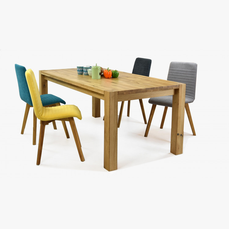 Tömörfa asztal székekkel 140 x 90 cm, Tölgy , Ebédlőszettek