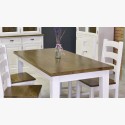 Tömörfa asztal fehér - barna  - 7