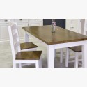 Tömörfa asztal fehér - barna  - 8