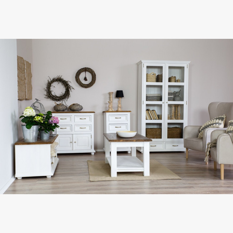 Kétszárnyú Provence vitrin - fa  - 4