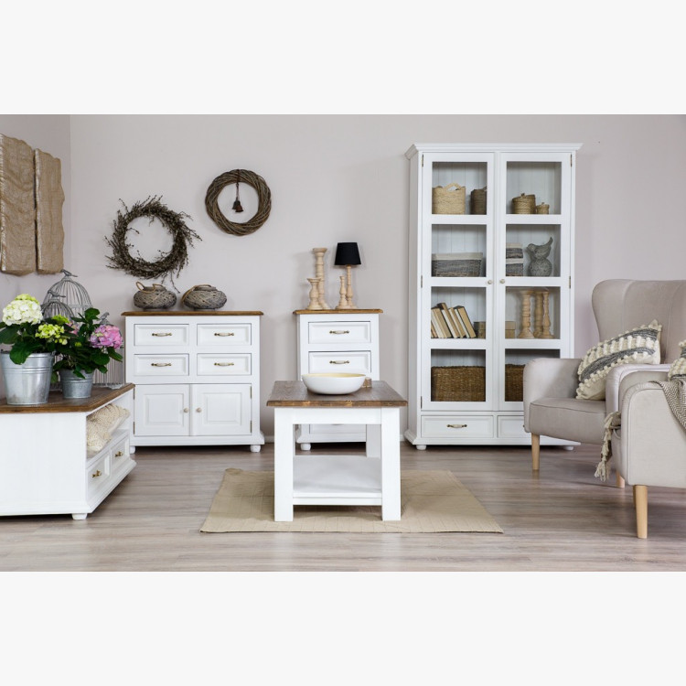 Kétszárnyú Provence vitrin - fa  - 6