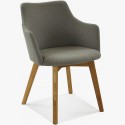 Kéztámlás szék Bella - szürkés-barna  - 3