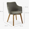 Kéztámlás szék Bella - szürkés-barna  - 9