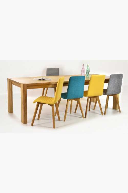 10 személyes étkezőasztal tömör tölgyfából + székek , Zlatko 240 x 100 cm , Tölgyfa bútor