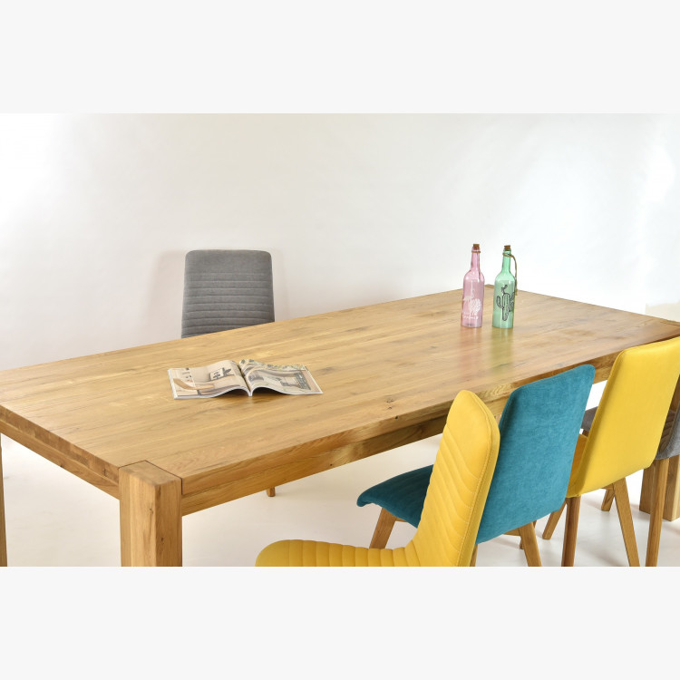 10 személyes étkezőasztal tömör tölgyfából + székek , Zlatko 240 x 100 cm  - 4