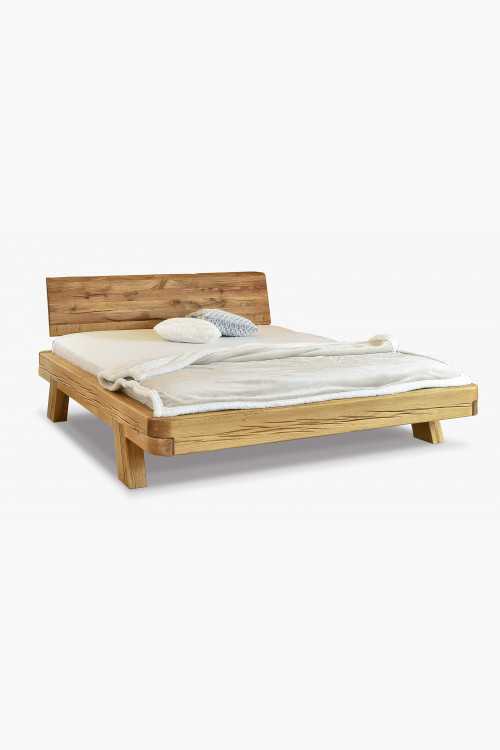 Gerendákból készült luxus tölgyfa ágy, lekerekített franciaágy, Mia 160 x 200  - 1
