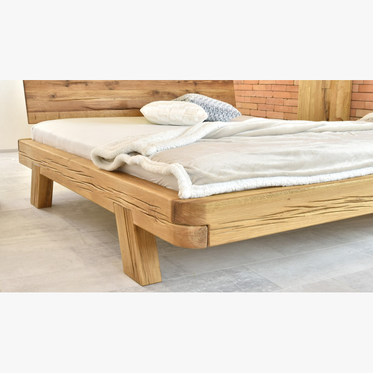 Gerendákból készült luxus tölgyfa ágy, lekerekített franciaágy, Mia 160 x 200  - 9