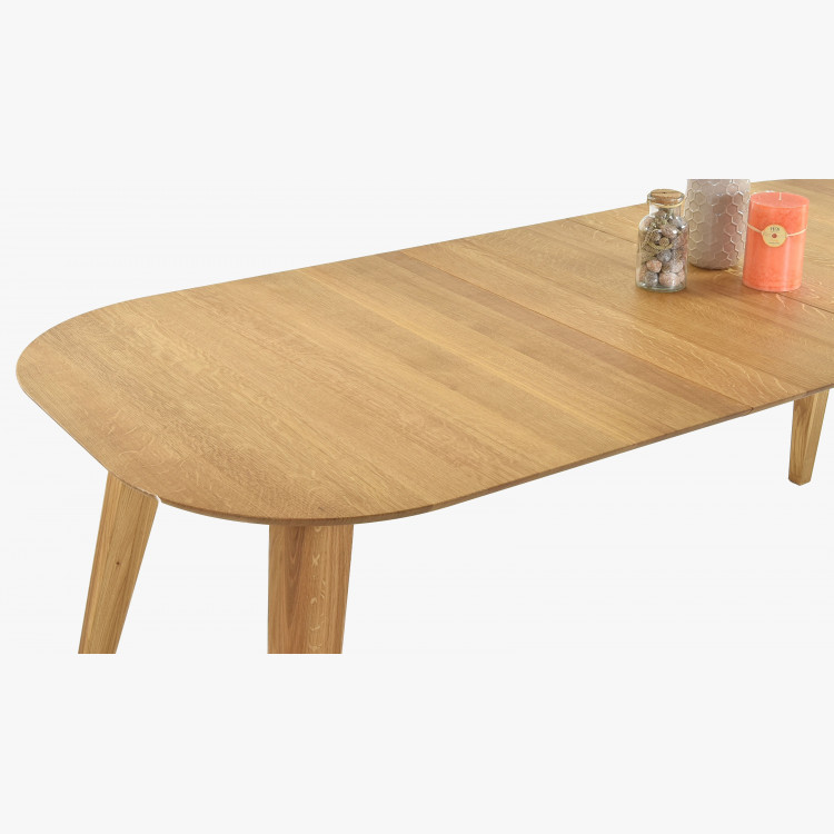 Bővíthető ovális asztal, tömör tölgyfa, Otawa Xl  - 5