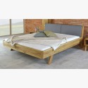 Tömör tölgyfa ágy, szürke anyag fejtámla - Marina 160 x 200 cm  - 8