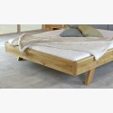 Tömör tölgyfa ágy, szürke anyag fejtámla - Marina 160 x 200 cm  - 11