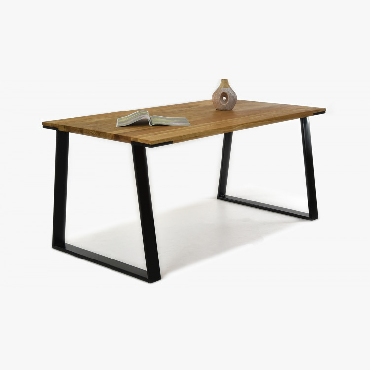 Tömörfa asztal - fekete acél lábak, LOFT  - 1