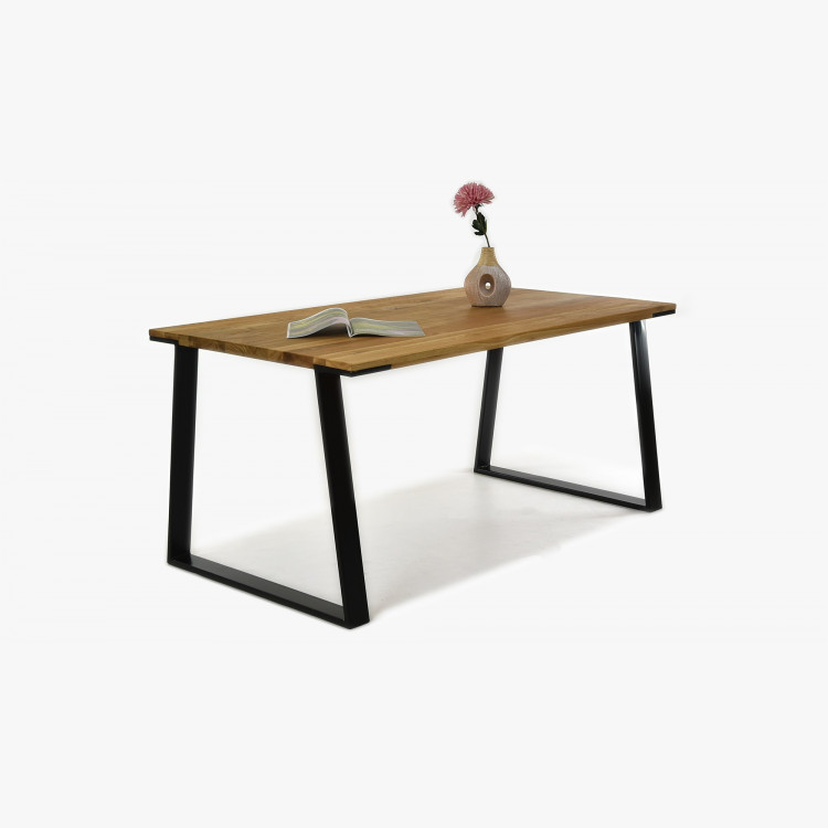 Tömörfa asztal - fekete acél lábak, LOFT  - 2