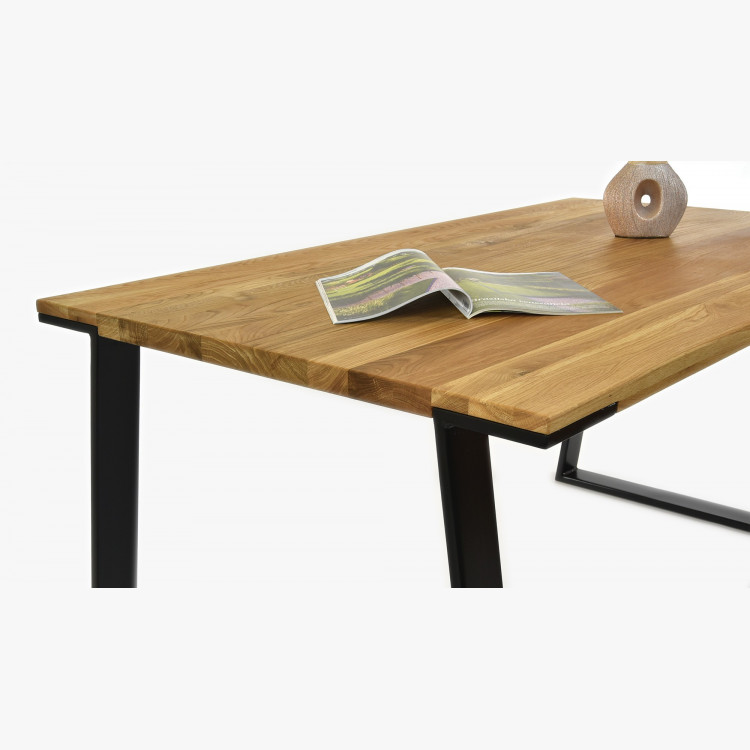 Tömörfa asztal - fekete acél lábak, LOFT  - 3