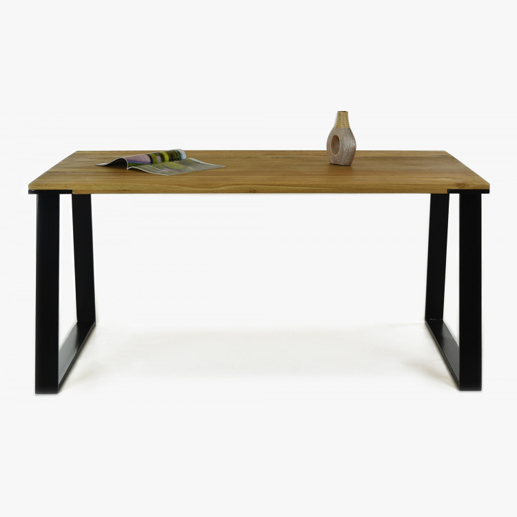 Tömörfa asztal - fekete acél lábak, LOFT  - 6