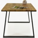 Tömörfa asztal - fekete acél lábak, LOFT  - 7