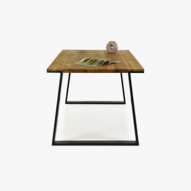 Tömörfa asztal - fekete acél lábak, LOFT  - 7
