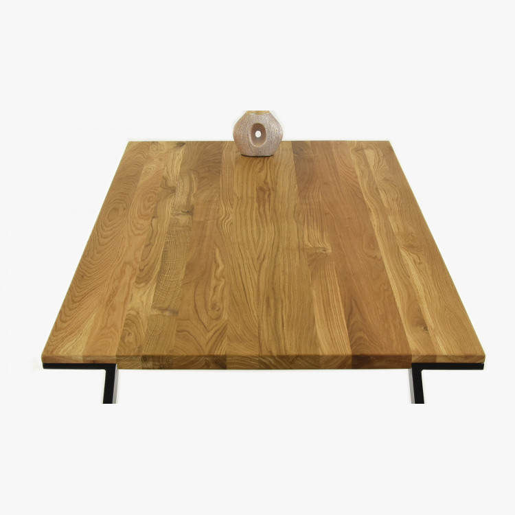 Tömörfa asztal - fekete acél lábak, LOFT  - 8