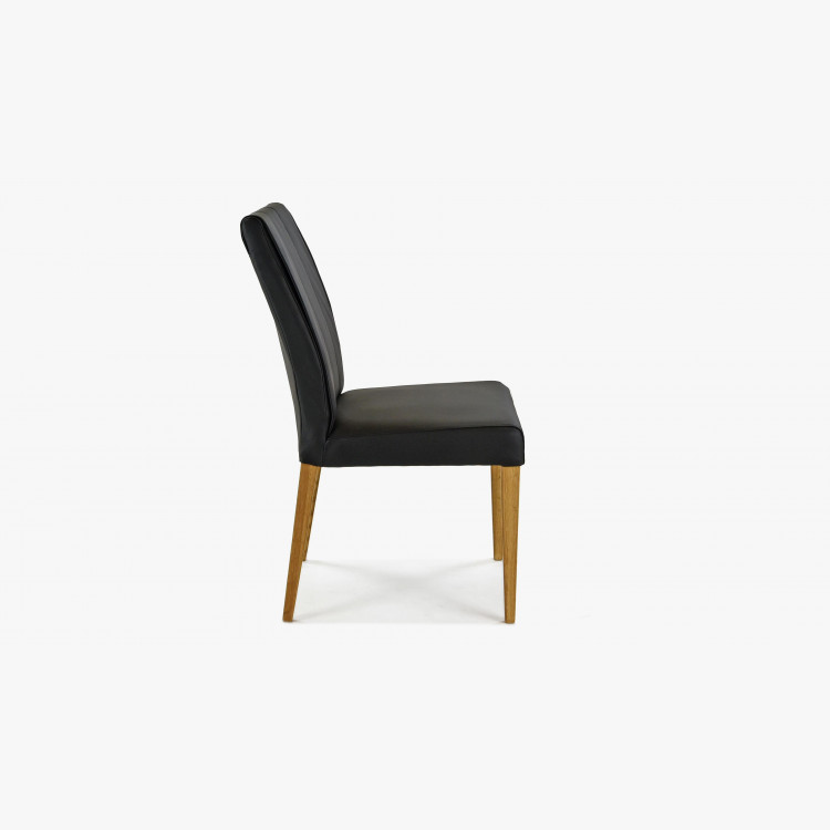 Valódi bőr huzatú szék - fekete szín Klaudia  - 5