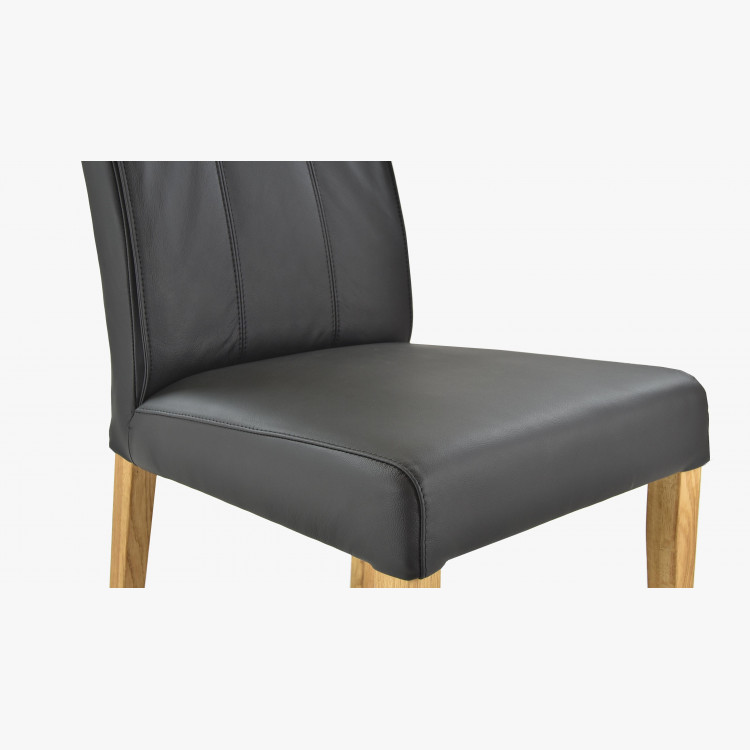 Valódi bőr huzatú szék - fekete szín Klaudia  - 6