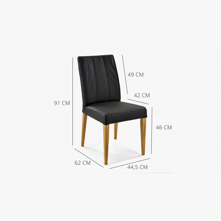 Valódi bőr huzatú szék - fekete szín Klaudia  - 7