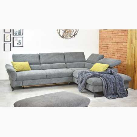 Ágyazható sarok ülőgarnitúra, szürke szín, fém lábak, Haiti Jobb sarok  - 3