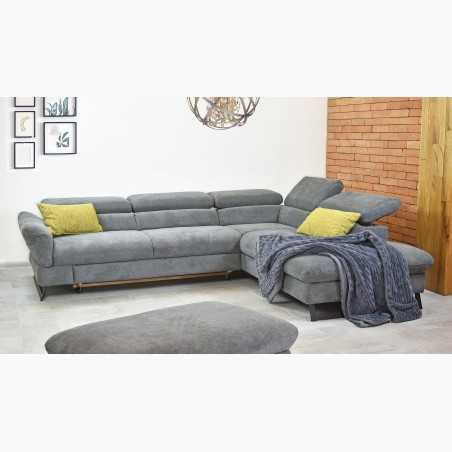 Ágyazható sarok ülőgarnitúra, szürke szín, fém lábak, Haiti Jobb sarok  - 5