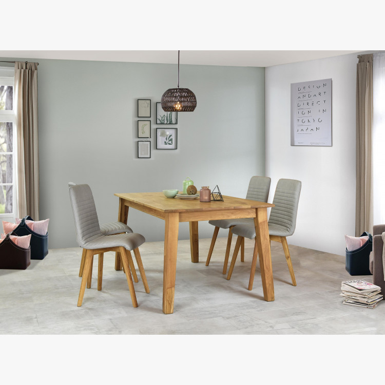 Mirek tölgyfa étkezőasztal és Arosa szürke székek  - 2